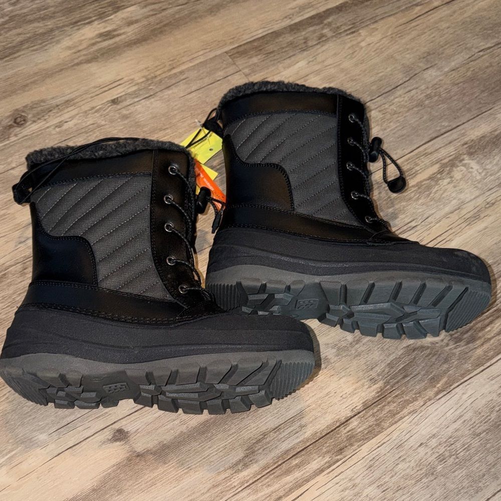 all in motion Black Kids Insulated Snow Boots with Faux Fur Collar